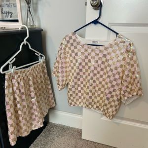 Fun Sparkly Boutique Top + Shorts Set